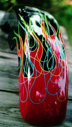Multilayered Airbrushed and Pinstriped Flames